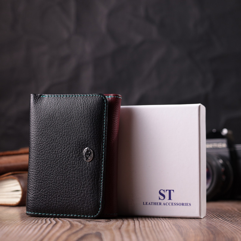 Зручний гаманець для дівчат із натуральної шкіри ST Leather Різнокольоровий