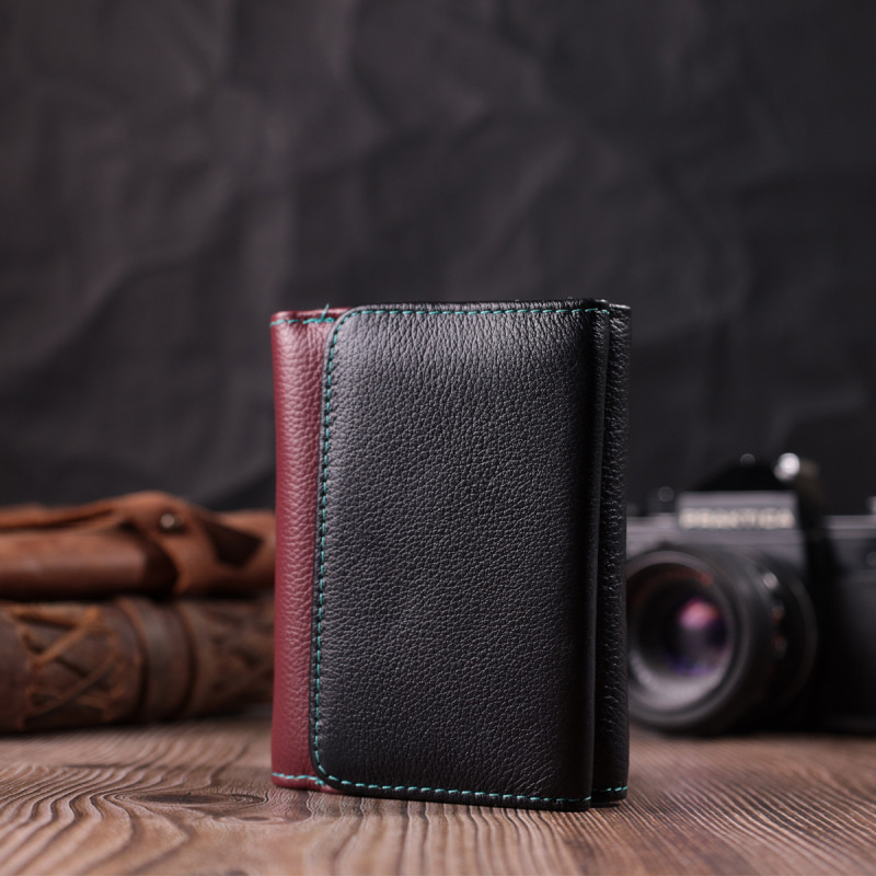 Зручний гаманець для дівчат із натуральної шкіри ST Leather Різнокольоровий