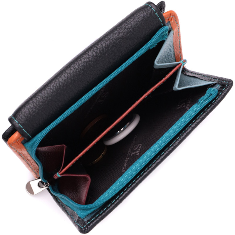 Стильный кошелек для женщин из натуральной кожи ST Leather Черный