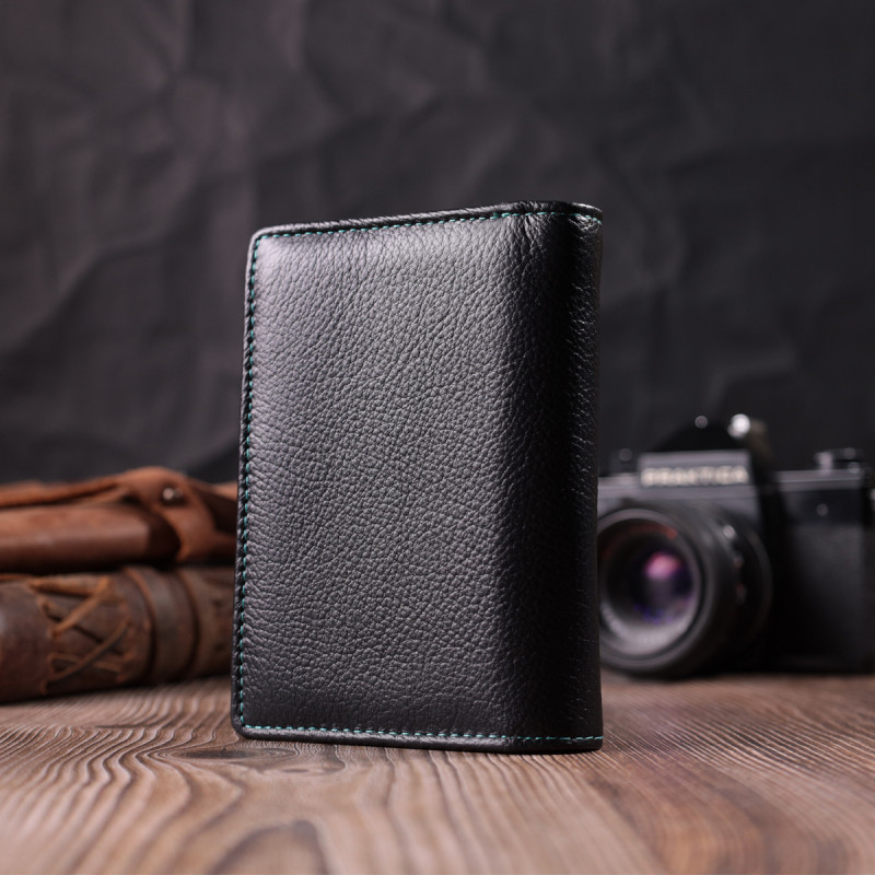 Стильный кошелек для женщин из натуральной кожи ST Leather Черный
