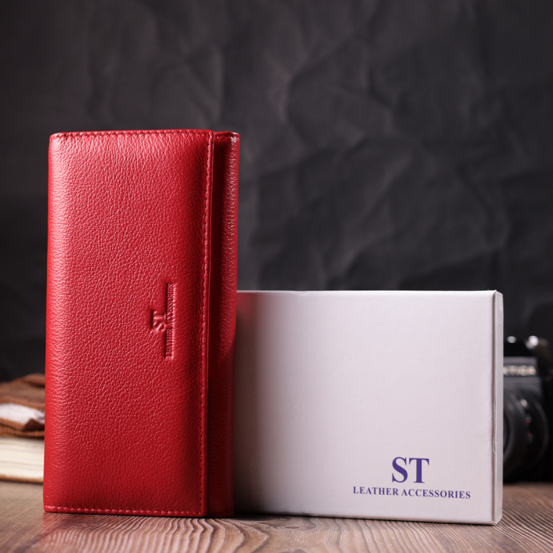 Отменный женский кошелек из натуральной кожи ST Leather Красный