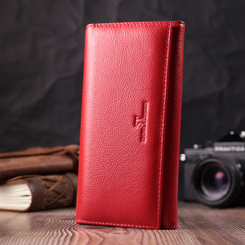Отменный женский кошелек из натуральной кожи ST Leather Красный