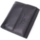 Компактный женский кошелек с монетницей снаружи из натуральной кожи ST Leather Черный