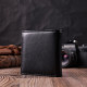 Компактный женский кошелек с монетницей снаружи из натуральной кожи ST Leather Черный