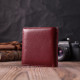 Небольшой женский кошелек с монетницей снаружи из натуральной кожи ST Leather Бордовый