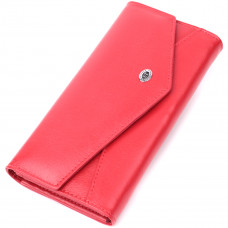 Женский кошелек с геометрическим клапаном из натуральной кожи ST Leather Красный