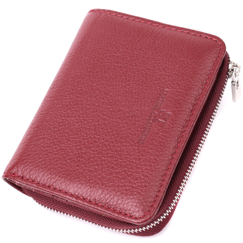 Женский кошелек среднего размера из натуральной кожи ST Leather Бордовый