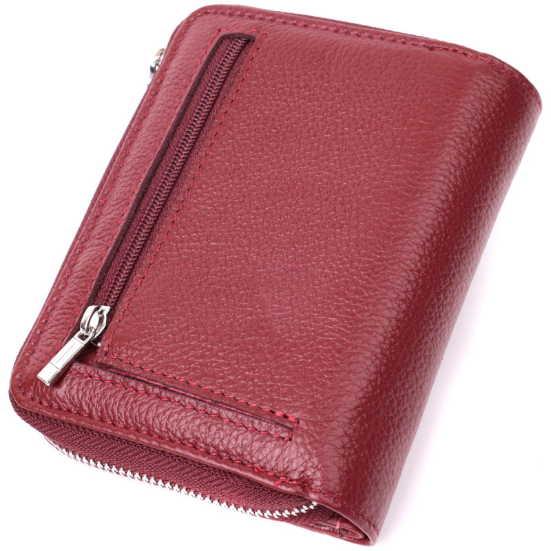 Женский кошелек среднего размера из натуральной кожи ST Leather Бордовый