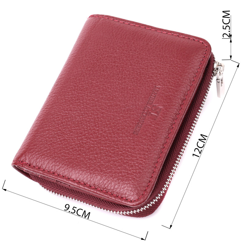 Женский кошелек среднего размера из натуральной кожи ST Leather Бордовый