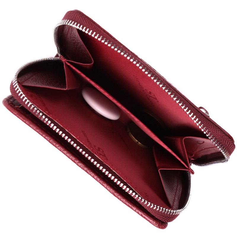 Женский кошелек среднего размера из натуральной кожи ST Leather Бордовый
