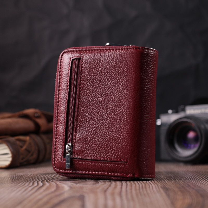 Женский кошелек среднего размера из натуральной кожи ST Leather Бордовый