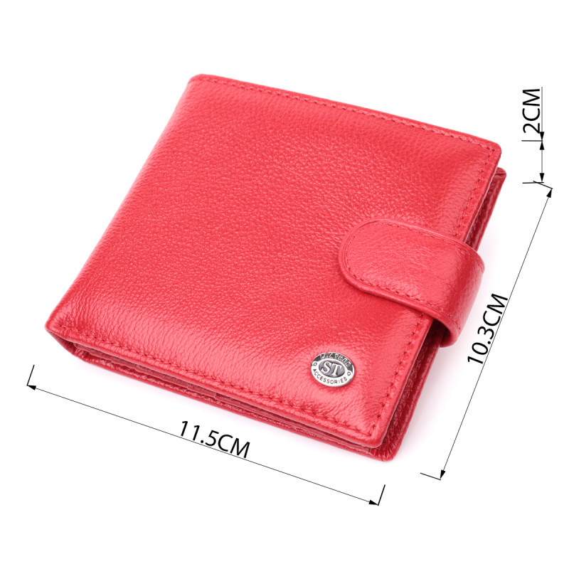 Женский трендовый бумажник из натуральной кожи ST Leather Красный