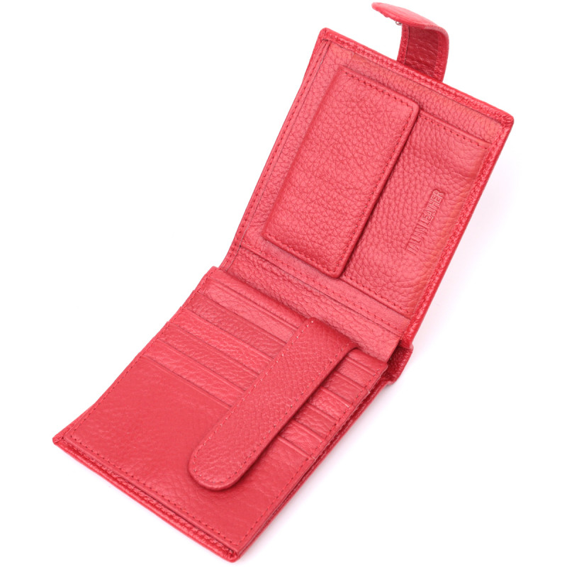 Женский трендовый бумажник из натуральной кожи ST Leather Красный