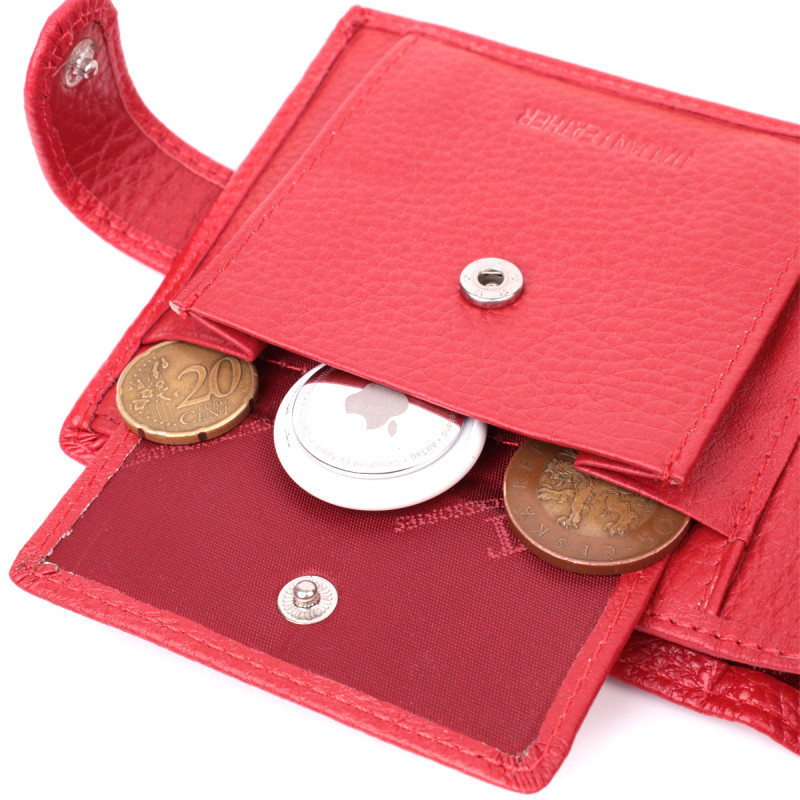 Женский трендовый бумажник из натуральной кожи ST Leather Красный
