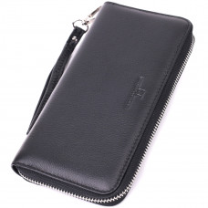 Универсальный кошелек-клатч на одно отделение из натуральной кожи ST Leather Черный