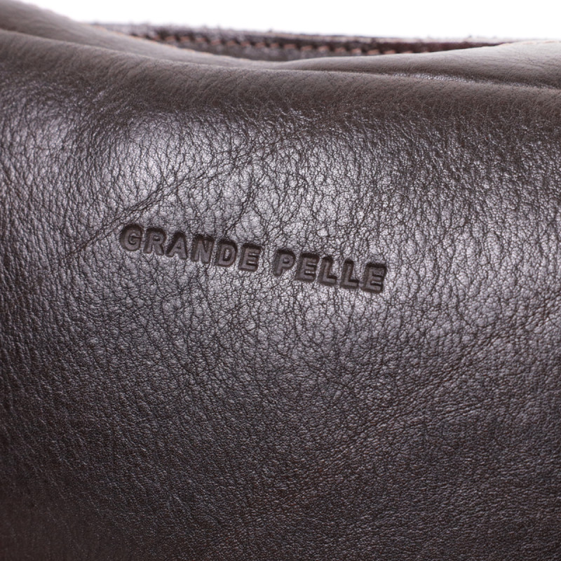 Прямокутна сумка бананка з якісної натуральної шкіри GRANDE PELLE Коричневий