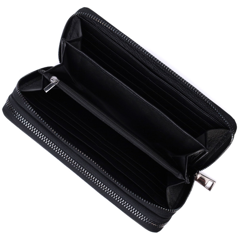 Чоловічий шкіряний клатч для карток купюр та документів ST Leather Чорний