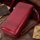 Фактурний клатч на два відділення з лакованої натуральної шкіри ST Leather Червоний