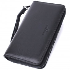 Мужской клатч с блоком для карт из натуральной кожи ST Leather Черный