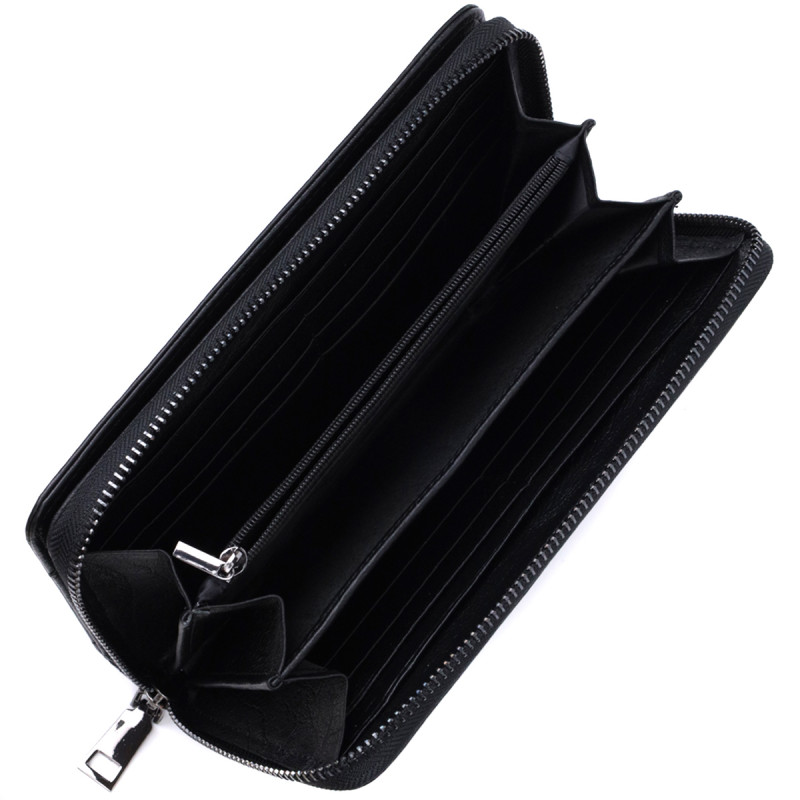 Мужской клатч с блоком для карт из натуральной кожи ST Leather Черный