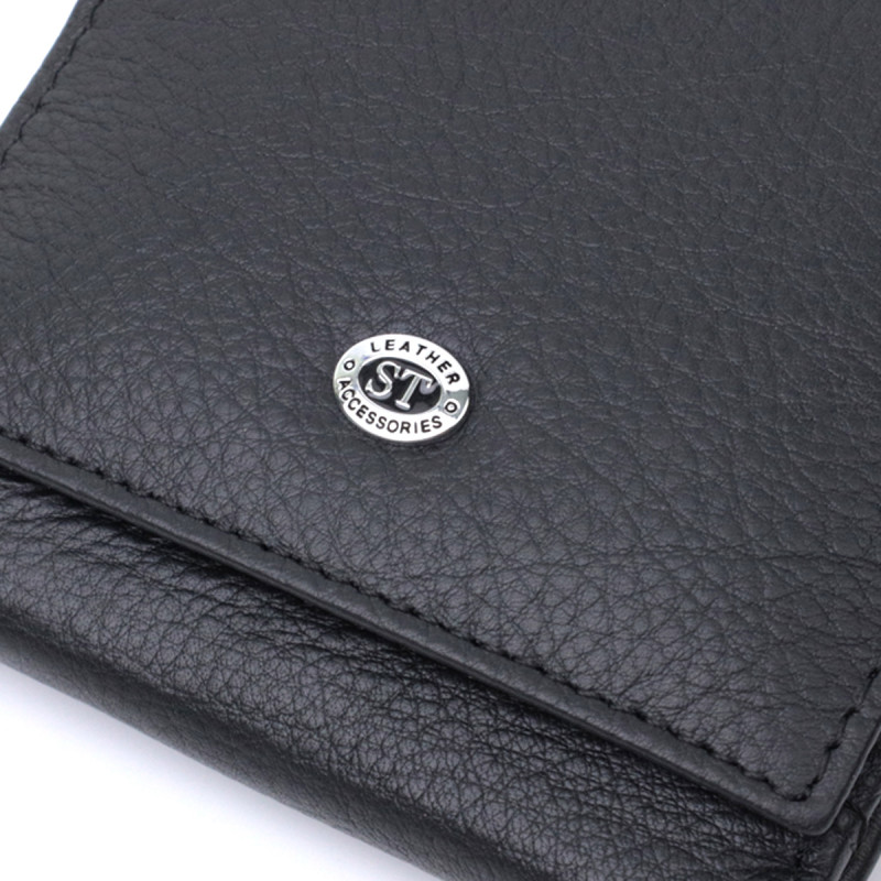 Красивый кошелек для женщин из натуральной кожи ST Leather Черный