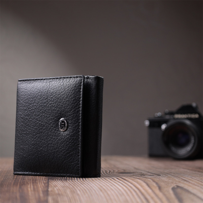 Красивый кошелек для женщин из натуральной кожи ST Leather Черный