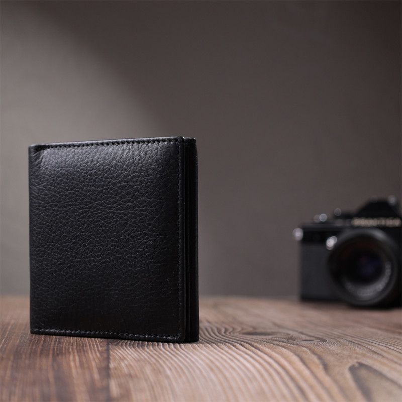 Красивый кошелек для женщин из натуральной кожи ST Leather Черный