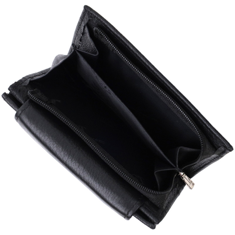 Зручний жіночий гаманець із монетницею із натуральної шкіри ST Leather Чорний
