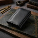 Гаманець для жінок з натуральної шкіри горизонтального формату ST Leather Чорний