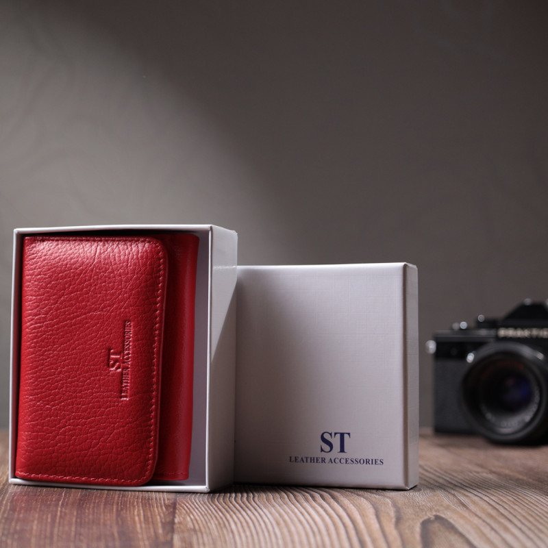 Женское портмоне с монетницей из натуральной кожи ST Leather Красный