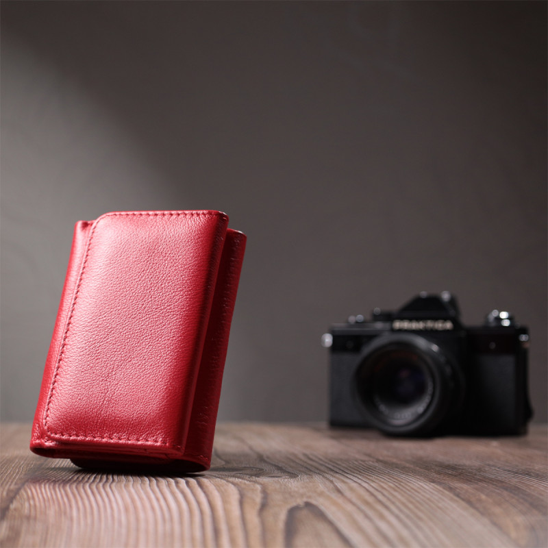 Жіноче портмоне з монетницею із натуральної шкіри ST Leather Червоний