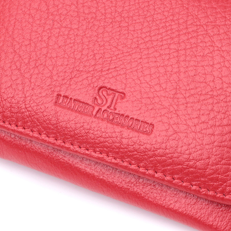 Женское портмоне с монетницей из натуральной кожи ST Leather Красный