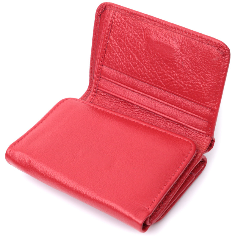 Женское портмоне с монетницей из натуральной кожи ST Leather Красный