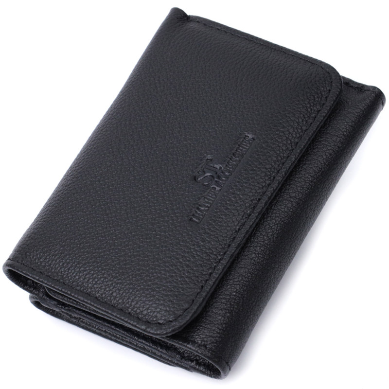 Красивое женское портмоне с монетницей из натуральной кожи ST Leather Черный