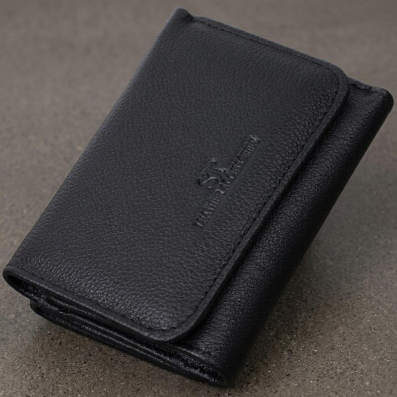 Красиве жіноче портмоне з монетницею з натуральної шкіри ST Leather Чорний