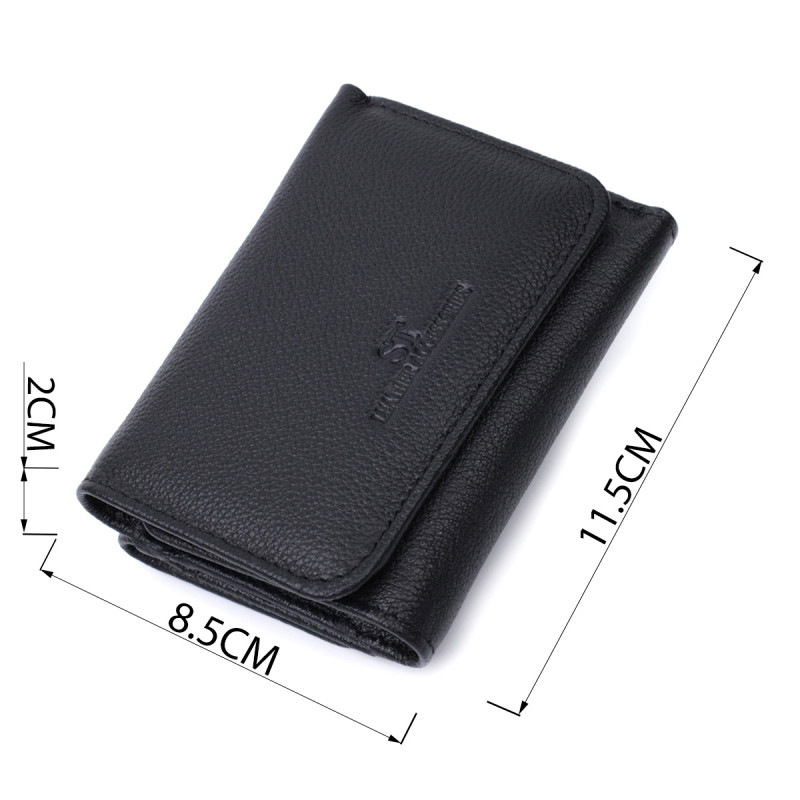 Красивое женское портмоне с монетницей из натуральной кожи ST Leather Черный