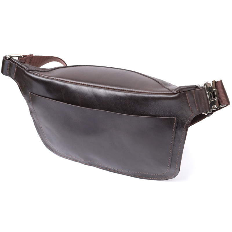 Стильна бананка для чоловіків із натуральної шкіри GRANDE PELLE Коричневий