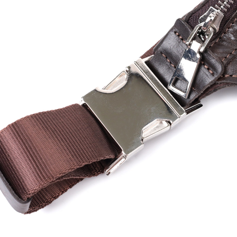 Стильна бананка для чоловіків із натуральної шкіри GRANDE PELLE Коричневий