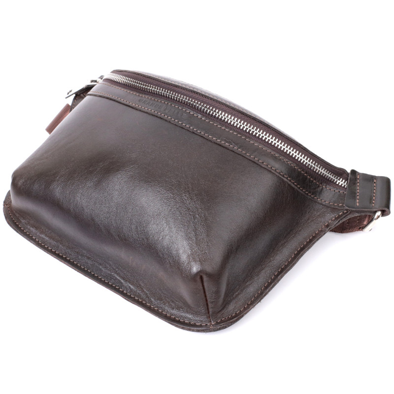 Стильна бананка для чоловіків із натуральної шкіри GRANDE PELLE Коричневий