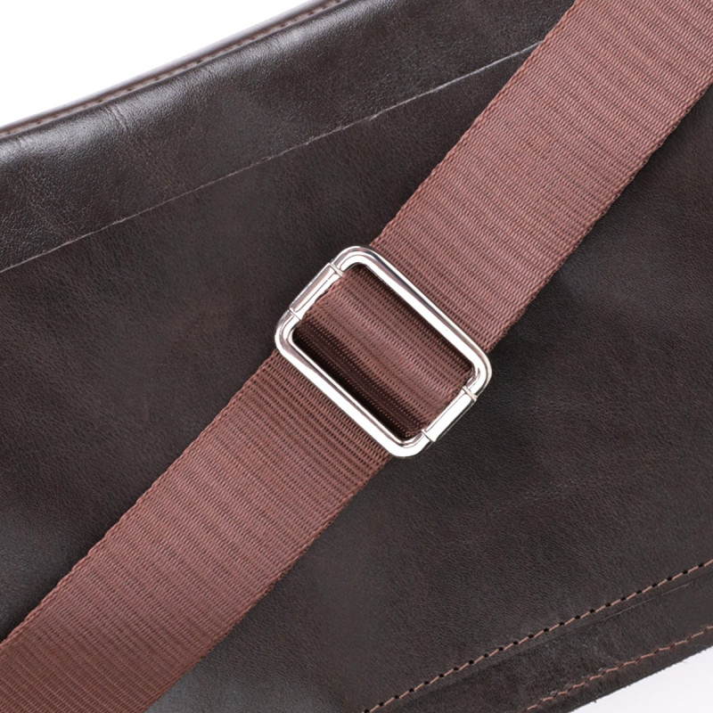 Стильна бананка для чоловіків із натуральної шкіри GRANDE PELLE Коричневий