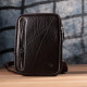 Мужская прямоугольная сумка бананка из гладкой натуральной кожи GRANDE PELLE Коричневый