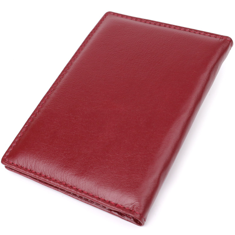 Красивая обложка на паспорт универсального формата из натуральной кожи ST Leather Бордовый