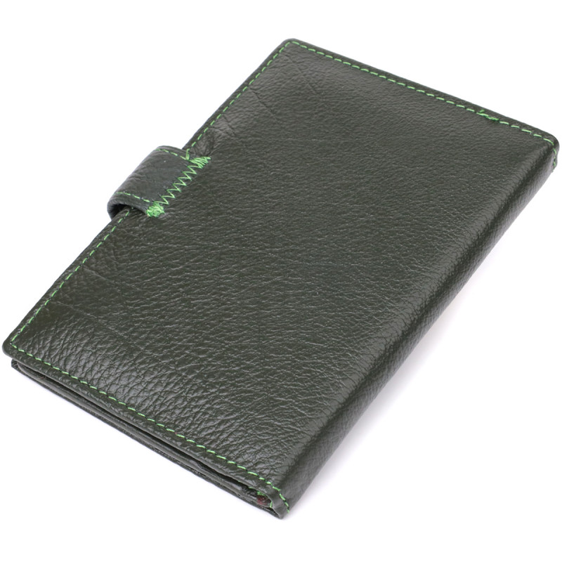 Оригинальная обложка на документы унисекс из натуральной кожи ST Leather Зеленый