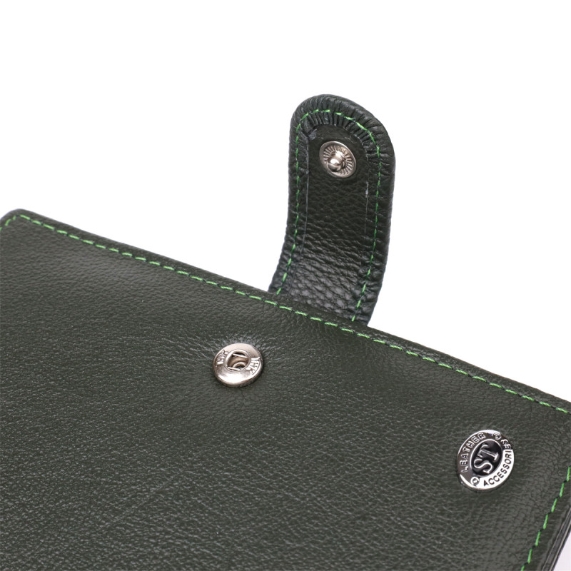 Оригинальная обложка на документы унисекс из натуральной кожи ST Leather Зеленый