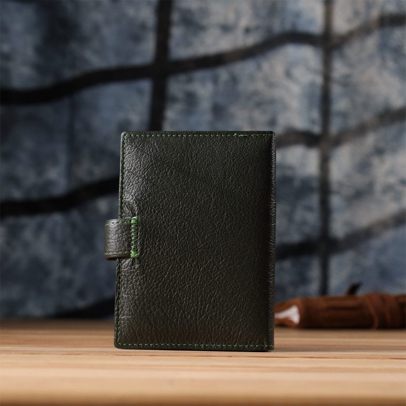 Оригинальная обложка на документы унисекс из натуральной кожи ST Leather Зеленый