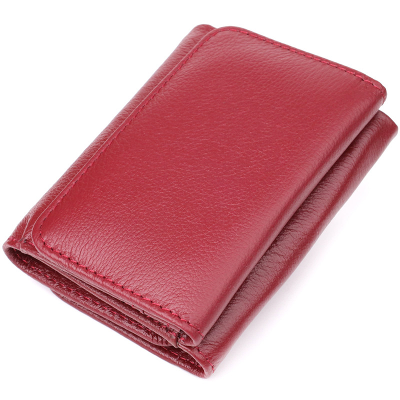Компактный женский кошелек из натуральной кожи ST Leather Бордовый