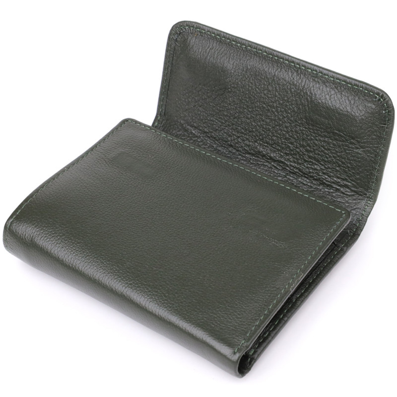 Стильный кошелек среднего размера из натуральной кожи ST Leather Зеленый