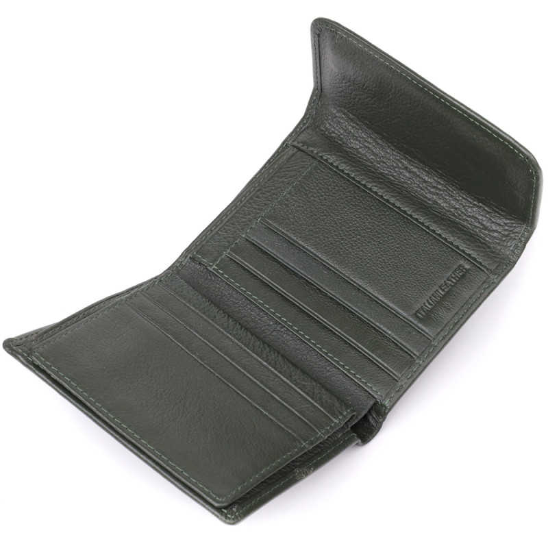 Стильный кошелек среднего размера из натуральной кожи ST Leather Зеленый