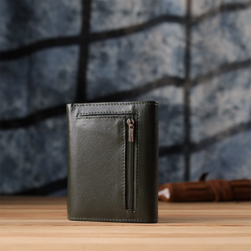 Стильный кошелек среднего размера из натуральной кожи ST Leather Зеленый
