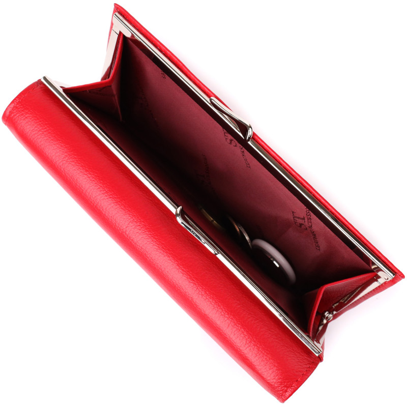 Красивый кошелек для женщин с монетницей из натуральной кожи ST Leather Красный
